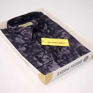 Men's Abstract Stone Print Shirt - Charcoal Grey