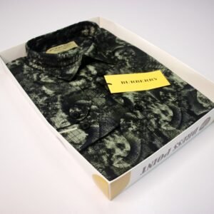 Men's Abstract Stone Print Shirt - Olive Green