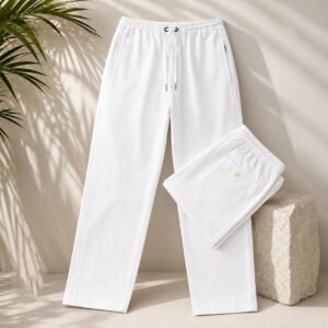 Men's Elastic-Waist Jogger Pants - White