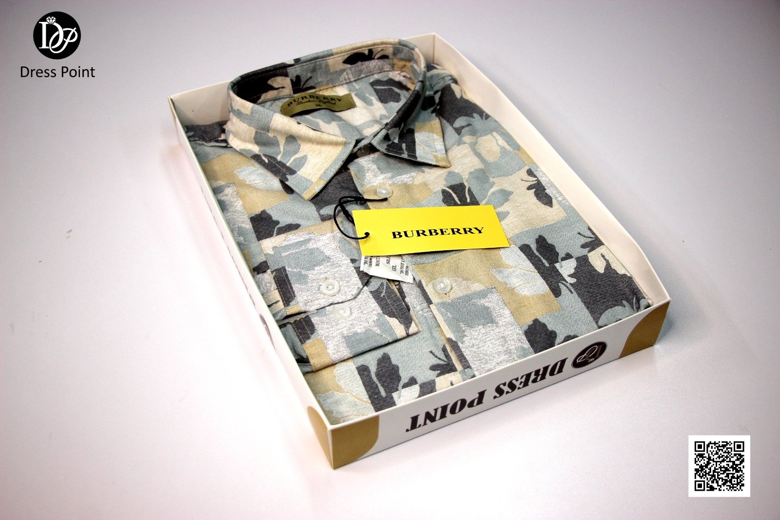 Men's Floral Camo Print Shirt - Grey Beige - Image 2