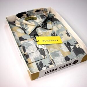 Men's Floral Camo Print Shirt - Grey Beige