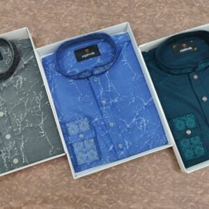 Men's Floral Metallic Patchwork Print Shirt - Lavender