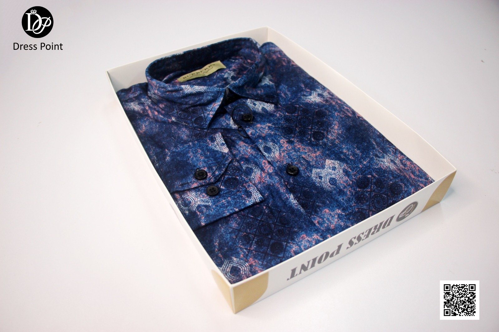 Men's Geometric Medallion Print Shirt - Teal Blue - Image 4
